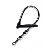 Серебристый уретральный плаг-бусины TOYFA Metal с мягким фиксириющим кольцом - ToyFa - купить с доставкой в Электростали