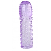Насадка гелевая фиолетовая с точками, шипами и наплывами - 13,5 см. - Toyfa Basic - в Электростали купить с доставкой