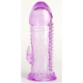 Фиолетовая гелевая насадка с шипами - 13 см. - Toyfa Basic - в Электростали купить с доставкой