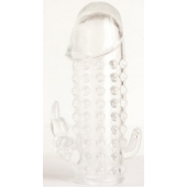 Гелевая прозрачная насадка с 2 отростками - 13 см. - Toyfa Basic - в Электростали купить с доставкой