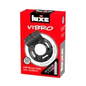 Чёрное эрекционное виброкольцо Luxe VIBRO  Африканский Эль Дьябло  + презерватив - Luxe - в Электростали купить с доставкой