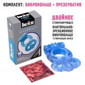 Голубое эрекционное виброкольцо Luxe VIBRO  Дьявол в доспехах  + презерватив - Luxe - в Электростали купить с доставкой