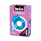Голубое эрекционное виброкольцо Luxe VIBRO  Кошмар русалки  + презерватив - Luxe - в Электростали купить с доставкой