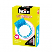 Голубое эрекционное виброкольцо Luxe VIBRO  Райская птица  + презерватив - Luxe - в Электростали купить с доставкой