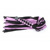 Черно-розовая плеть из замши - 58 см. - БДСМ Арсенал - купить с доставкой в Электростали