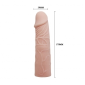 Закрытая телесная насадка-фаллос - 17 см. - Sex Expert - в Электростали купить с доставкой