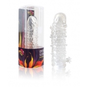 Закрытая прозрачная рельефная насадка Crystal sleeve - 13 см. - Erowoman-Eroman - в Электростали купить с доставкой
