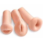 Комплект из 3 мастурбаторов All 3 Holes: вагина, анус, ротик - Pipedream - в Электростали купить с доставкой