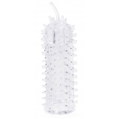 Закрытая рельефная насадка Crystal sleeve с усиками - 12 см. - Erowoman-Eroman - в Электростали купить с доставкой