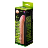 Телесная изогнутая насадка на Harness с коннектором GREEN LINE - 18 см. - LOVETOY (А-Полимер) - купить с доставкой в Электростали