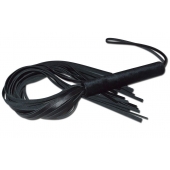 Чёрная кожаная плеть с жесткой ручкой - 63 см. - Sitabella - купить с доставкой в Электростали