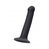Черный фаллос на присоске Silicone Bendable Dildo M - 18 см. - Strap-on-me - купить с доставкой в Электростали