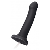 Черный фаллос с имитацией эякуляции Silicon Cum Dildo L - 19,6 см. - Strap-on-me - купить с доставкой в Электростали