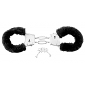 Меховые чёрные наручники Beginner s Furry Cuffs - Pipedream - купить с доставкой в Электростали