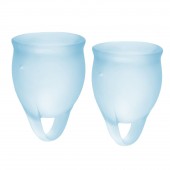 Набор голубых менструальных чаш Feel confident Menstrual Cup - Satisfyer - купить с доставкой в Электростали