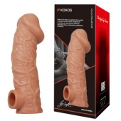 Телесная насадка на фаллос с отверстием для мошонки EXTREME SLEEVE - 17,6 см. - KOKOS - в Электростали купить с доставкой