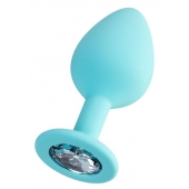 Мятная анальная втулка Brilliant с прозрачным кристаллом - 8 см. - ToyFa - купить с доставкой в Электростали