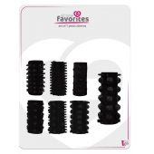 Набор из 7 черных насадок PENIS SLEEVES SET - Dream Toys - в Электростали купить с доставкой