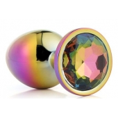 Голографическая анальная втулка с радужным кристаллом - 7,1 см. - Dream Toys - купить с доставкой в Электростали