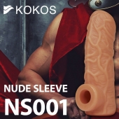 Телесная открытая насадка-реалистик с подхватом мошонки Nude Sleeve M - 12 см. - KOKOS - в Электростали купить с доставкой