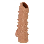 Телесная насадка с шипами и открытой головкой Nude Sleeve L - 14 см. - KOKOS - в Электростали купить с доставкой