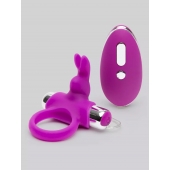 Лиловое виброкольцо с пультом ДУ Remote Control Cock Ring - Happy Rabbit - в Электростали купить с доставкой