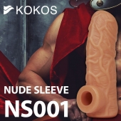 Телесная открытая насадка-реалистик с подхватом мошонки Nude Sleeve S - 10 см. - KOKOS - в Электростали купить с доставкой
