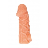Телесная закрытая насадка с венками Cock Sleeve Size L - 17,6 см. - KOKOS - в Электростали купить с доставкой
