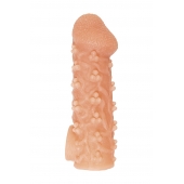 Телесная закрытая насадка с пучками шишечек Cock Sleeve Size L - 17,6 см. - KOKOS - в Электростали купить с доставкой