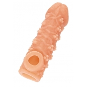 Телесная закрытая насадка с пучками шишечек Cock Sleeve Size L - 17,6 см. - KOKOS - в Электростали купить с доставкой