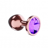 Пробка цвета розового золота с фиолетовым кристаллом Diamond Amethyst Shine S - 7,2 см. - Lola Games - купить с доставкой в Электростали