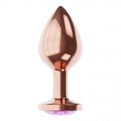Пробка цвета розового золота с фиолетовым кристаллом Diamond Amethyst Shine S - 7,2 см. - Lola Games - купить с доставкой в Электростали