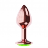 Пробка цвета розового золота с лаймовым кристаллом Diamond Emerald Shine S - 7,2 см. - Lola Games - купить с доставкой в Электростали