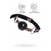 Черный кляп-шар на леопардовых ремешках Anonymo - ToyFa - купить с доставкой в Электростали