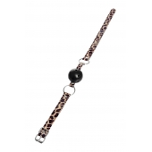 Черный кляп-шар на леопардовых ремешках Anonymo - ToyFa - купить с доставкой в Электростали