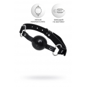 Черный кляп-шар на кожаных ремешках Anonymo - ToyFa - купить с доставкой в Электростали