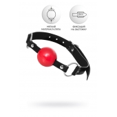 Красный кляп-шар на черных ремешках Anonymo - ToyFa - купить с доставкой в Электростали