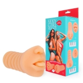 Телесный мастурбатор-ротик с высунутым язычком - Bior toys - в Электростали купить с доставкой