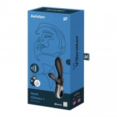 Черный анальный вибратор Heat Climax+ с функцией нагрева - 20,6 см. - Satisfyer - в Электростали купить с доставкой