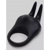 Черное эрекционное виброкольцо Sensation Rechargeable Vibrating Rabbit Love Ring - Fifty Shades of Grey - в Электростали купить с доставкой