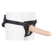 Пустотелый страпон Harness CLASSIC с бандажом - 19,5 см. - LOVETOY (А-Полимер) - купить с доставкой в Электростали