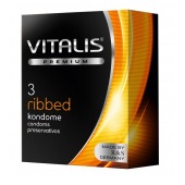 Ребристые презервативы VITALIS PREMIUM ribbed - 3 шт. - Vitalis - купить с доставкой в Электростали