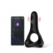 Черное виброкольцо Magic Motion Rise с подхватом мошонки - Magic Motion - в Электростали купить с доставкой