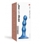 Голубая насадка Strap-On-Me Dildo Plug Balls size S - Strap-on-me - купить с доставкой в Электростали
