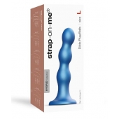 Голубая насадка Strap-On-Me Dildo Plug Balls size L - Strap-on-me - купить с доставкой в Электростали