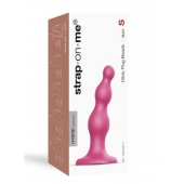 Розовая насадка Strap-On-Me Dildo Plug Beads size S - Strap-on-me - купить с доставкой в Электростали
