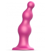 Розовая насадка Strap-On-Me Dildo Plug Beads size S - Strap-on-me - купить с доставкой в Электростали
