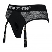 Черные трусики для насадок Diva Lingerie Harness - size M - Strap-on-me - купить с доставкой в Электростали