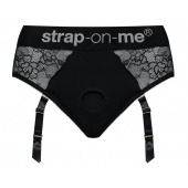 Черные трусики для насадок Diva Lingerie Harness - size L - Strap-on-me - купить с доставкой в Электростали