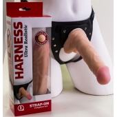 Страпон Harness из двух предметов: регулируемые трусики и насадка-фаллос - 17,5 см. - LOVETOY (А-Полимер) - купить с доставкой в Электростали